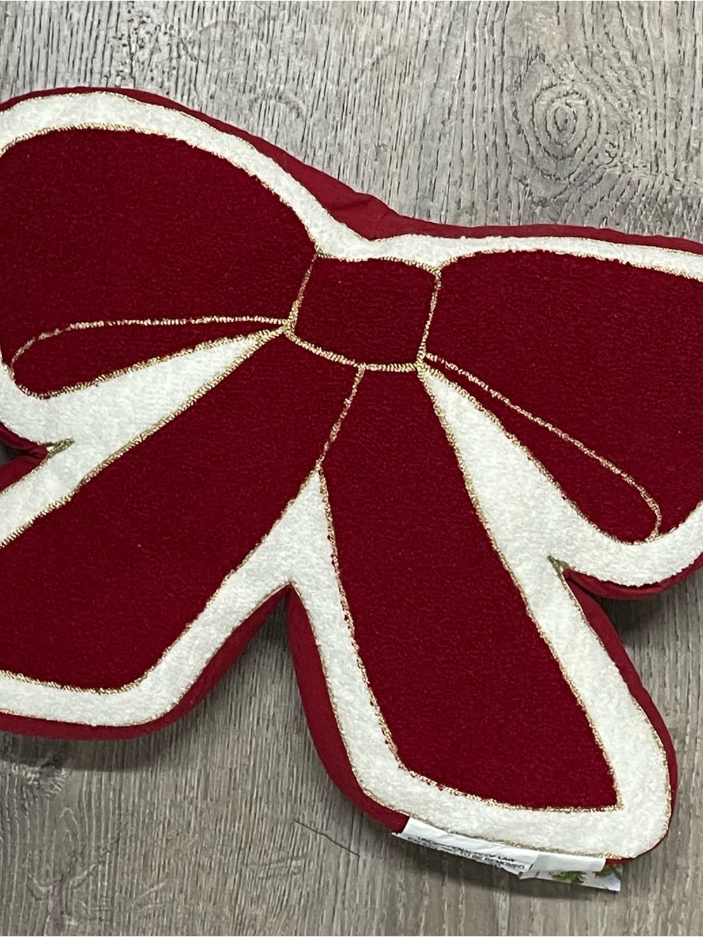 Red and White Bow Holiday Accent Pillow - Home Holiday